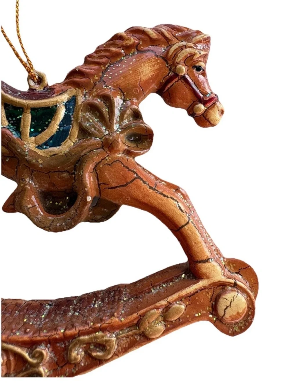 Vintage Rocking Hobby Horse Christmas Ornament Plastic Resin Figure